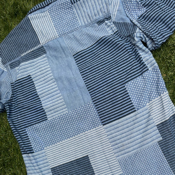 Koto Patchwork Denim Shirt Button Down Long Sleeve with Embroidery - Picture 14 of 16